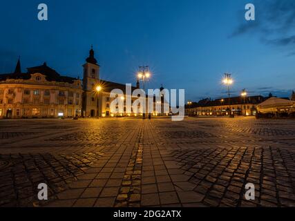 Piazza Sibiu, Sibiu Hermannstadt, Piazza Grande, Piata Mare, Sibiu, Romania Foto Stock