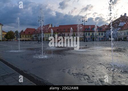 Piazza Sibiu, Sibiu Hermannstadt, Piazza Grande, Piata Mare, Sibiu, Romania Foto Stock