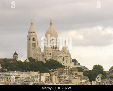 Parigi. Meravigliosa vista aerea della Cattedrale del Sacro cuore. La Basilique du Sacre Coeur Foto Stock