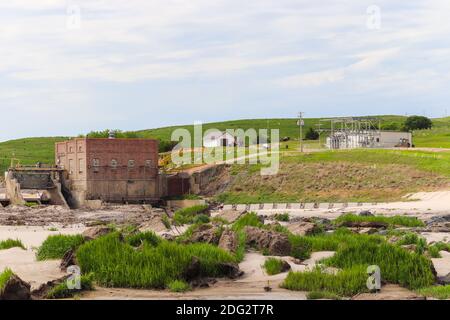 26 maggio 2019 Spencer Dam Nebraska dopo che la diga ha rotto Boyd County e Holt County con 281 autostrada vicino Spencer Nebraska . Foto di alta qualità Foto Stock