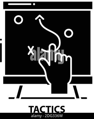 icona del simbolo tattico, segno vettoriale nero con tratti modificabili, illustrazione del concetto Illustrazione Vettoriale