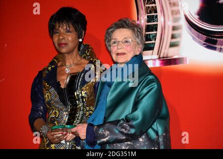 File photo - Emmanuelle Riva al Prix Henri Langlois 2015 tenutosi all'UNESCO a Parigi, Francia il 30 marzo 2015. L'attrice Emmanuelle Riva, stella di Amour, morì all'età di 89 anni il 27 gennaio 2017. Foto di Nicolas Briquet/ABACAPRESS.COM Foto Stock