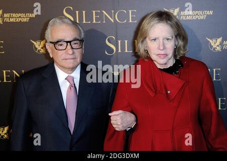 Martin Scorsese e sua moglie Helen Schermerhorn Morris hanno partecipato alla prima del silenzio al Musee Guimet di Parigi, Francia, il 12 gennaio 2017. Foto di Aurore Marechal/ABACAPRESS.COM Foto Stock