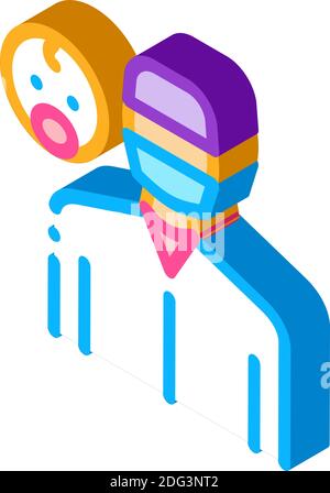 icona isometrica del medico ostetrico colore dell'illustrazione vettoriale Illustrazione Vettoriale