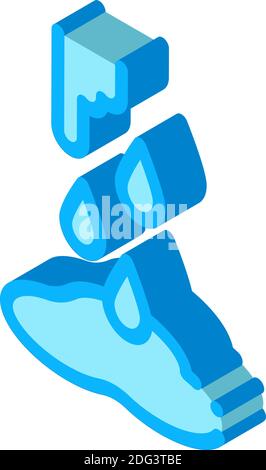 colore dell'illustrazione vettoriale dell'icona isometrica rotta dall'acqua Illustrazione Vettoriale