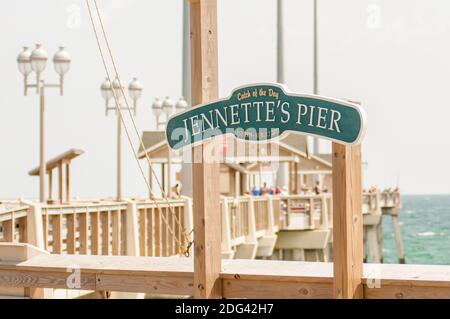 Jennette è Pier in Nag Testa, North Carolina, Stati Uniti d'America. Foto Stock
