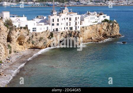 Distretto SA Penya nella città di Ibiza Foto Stock