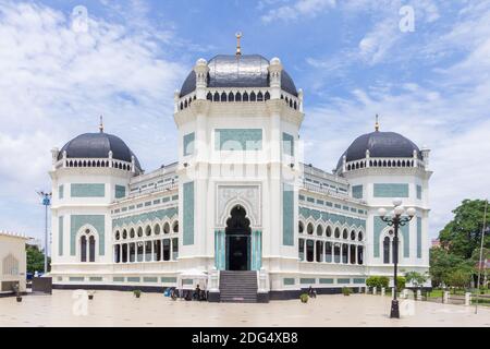 La Grande Moschea di Medan a Sumatra, Indonesia Foto Stock