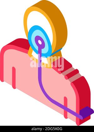 maschera per ossigeno nebulizzatore per l'illustrazione del vettore delle icone isometriche asmatiche Illustrazione Vettoriale
