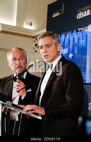 George Clooney durante la 42esima cerimonia annuale dei Cesar Film Awards tenutasi presso la Salle Pleyel di Parigi, Francia, il 24 febbraio 2017. Foto di JMP/ABACAPRESS.COM Foto Stock