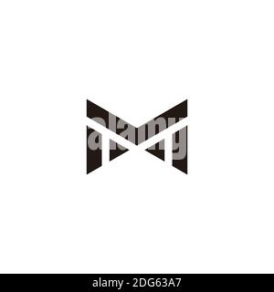 lettera astratta mt triangoli geometrico semplice vettore di logo piatto Illustrazione Vettoriale