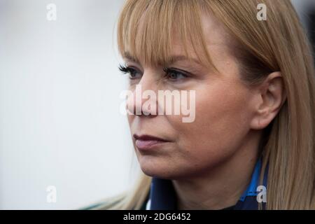 Commissario europeo per il mercato interno Elzbieta Bienkowska durante una cerimonia in occasione del 25° anniversario del Disneyland Paris Resort a Chessy, a est di Parigi, Francia, il 25 febbraio 2017. Foto di Kamil Zihnioglu/piscina/ABACAPRESS.COM Foto Stock