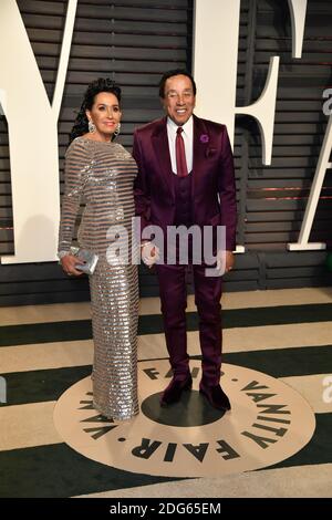 Smokey Robinson e Frances Glandney arrivano al Vanity Fair Oscar Party a Beverly Hills, Los Angeles, California, USA, 26 febbraio 2017. Foto di David Niviere/ABACAPRESS.COM Foto Stock