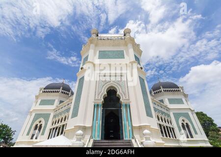 La Grande Moschea di Medan a Sumatra, Indonesia Foto Stock