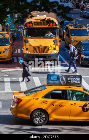 Scena di strada a Manhattan NYC Foto Stock