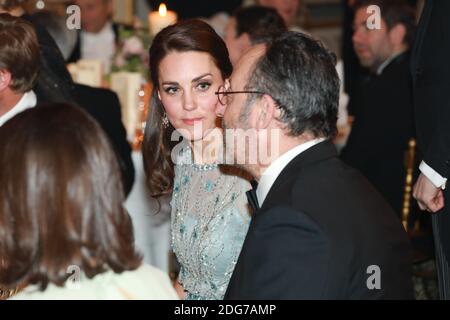 L'attore francese Jean Reno e Catherine Duchess di Cambridge partecipano a una cena ospitata dall'Ambasciatore di sua Maestà in Francia il 17 marzo 2017 a Parigi, Francia. Foto di Laurent Vu/ piscina / ABACAPRESS.COM Foto Stock