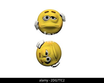 Emoticon molto malato - rendering 3d Foto Stock