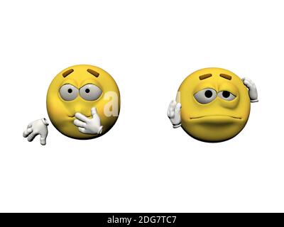 Emoticon molto malato - rendering 3d Foto Stock