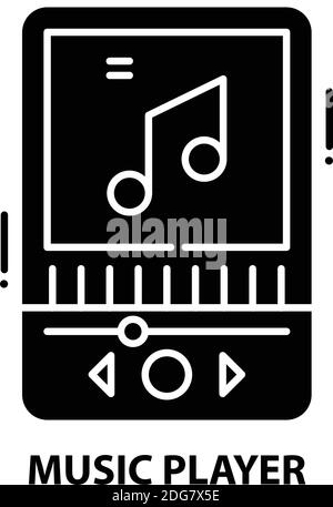 icona del lettore musicale, segno vettoriale nero con tratti modificabili, illustrazione  del concetto Immagine e Vettoriale - Alamy