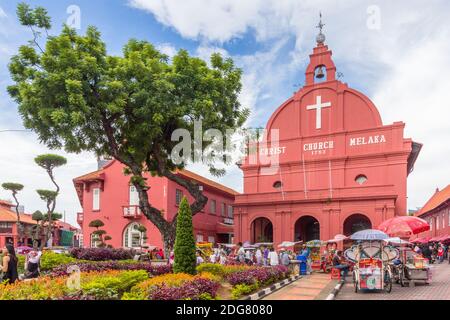 L'iconica Chiesa di Cristo è un edificio anglicano costruito nel 18th secolo a Melaka, in Malesia Foto Stock