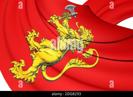 3D Royal Standard della Norvegia. Close up. Foto Stock