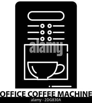 icona macchina da caffè per ufficio, segno vettoriale nero con tratti modificabili, illustrazione del concetto Illustrazione Vettoriale