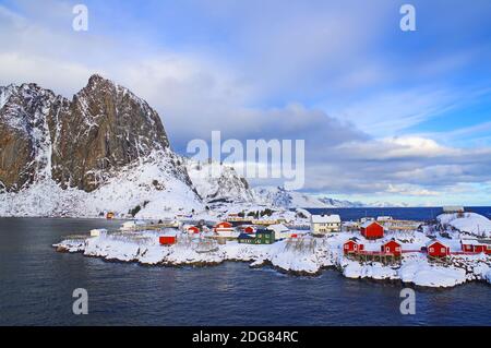 Tersacape invernale sulle isole Lofot Foto Stock