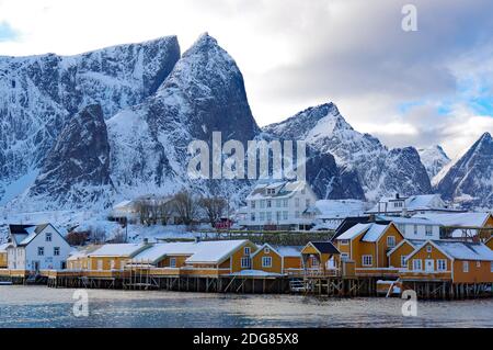 Tersacape invernale sulle isole Lofot Foto Stock