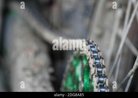 Catena di una bici di croce Foto Stock