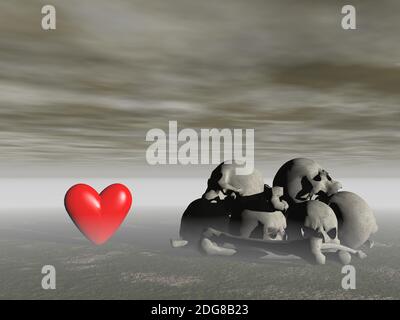 Amore e morte - rendering 3d Foto Stock