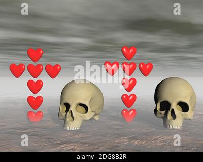 Amore e morte - rendering 3d Foto Stock