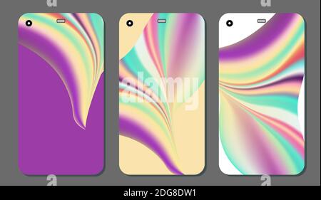 Impostare moda ornamenti astratta per telefono cellulare coperchio e schermo . La parte visibile della maschera di ritaglio. Il campione è pronto per la stampa dopo il Illustrazione Vettoriale