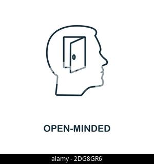 Icona aperta. Elemento stile linea della raccolta personalità. Icona sottile aperta per modelli, infografiche e altro ancora Illustrazione Vettoriale