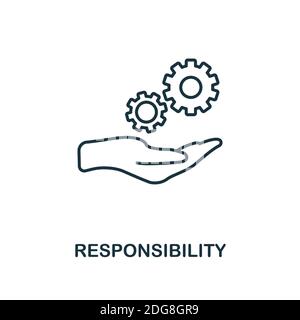 Icona responsabilità. Elemento stile linea della raccolta personalità. Icona di responsabilità sottile per modelli, infografiche e altro ancora Illustrazione Vettoriale