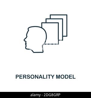 Icona modello personalità. Elemento stile linea della raccolta personalità. Icona modello personalità sottile per modelli, infografiche e altro ancora Illustrazione Vettoriale