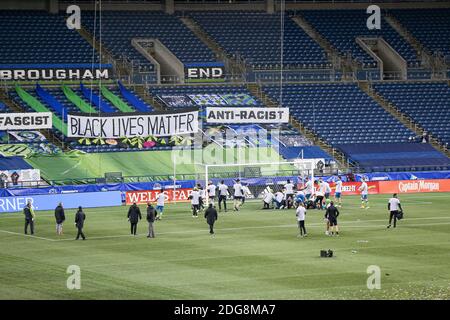 Seattle Sounders reagiscono per avanzare alla coppa Audi MLS dopo le finali della MLS Western Conference contro il Minnesota United a Lumen Field, Monda Foto Stock