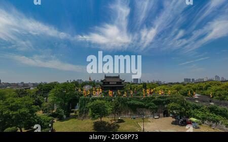 L'antica città di suzhou panmen porta nella provincia di jiangsu Foto Stock