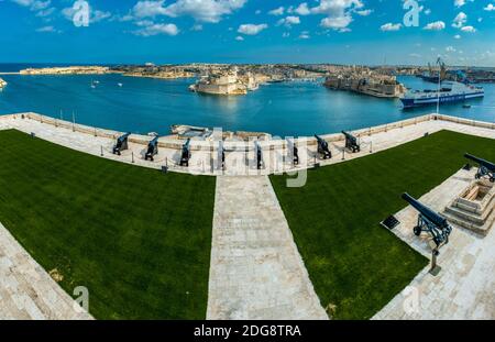 Saluting batteria Alt Valleta Foto Stock