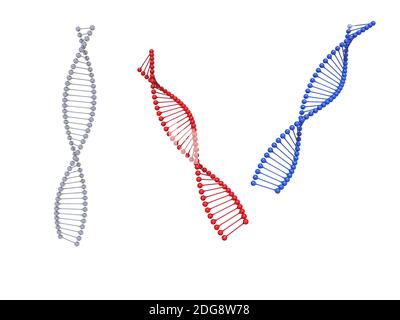 Simbolo del DNA su di esso isolato su sfondo bianco - 3d rendering Foto Stock