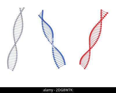 Simbolo del DNA su di esso isolato su sfondo bianco - 3d rendering Foto Stock