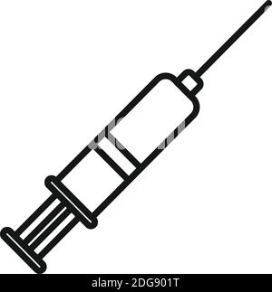 Icona siringa per varicella, stile contorno Illustrazione Vettoriale