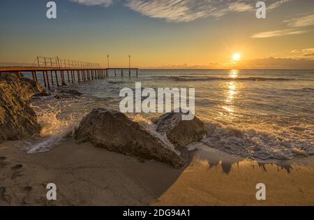 Tramonto sul mare Foto Stock