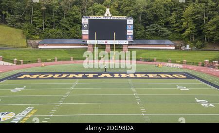 Vista aerea del Kidd Brewer Stadium sui terreni di Appalachian state University Foto Stock