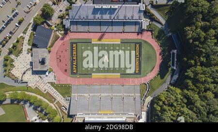 Vista aerea del Kidd Brewer Stadium sui terreni di Appalachian state University Foto Stock