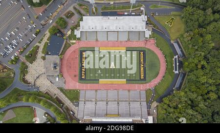 Vista aerea del Kidd Brewer Stadium sui terreni di Appalachian state University Foto Stock