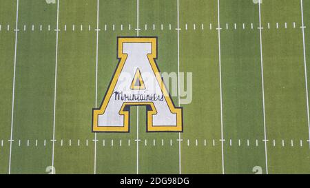 Vista aerea del Kidd Brewer Stadium sui terreni di Appalachian state University Foto Stock