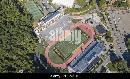 Vista aerea del Kidd Brewer Stadium sui terreni di Appalachian state University Foto Stock