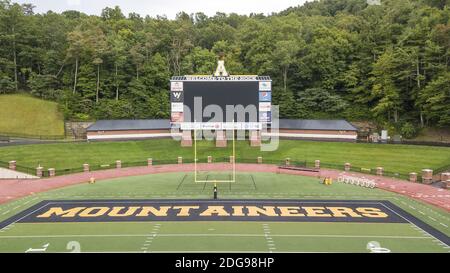 Vista aerea del Kidd Brewer Stadium sui terreni di Appalachian state University Foto Stock