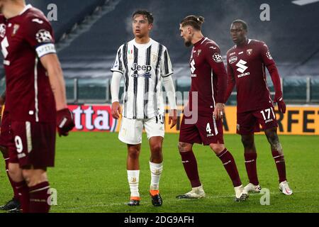 Paulo Dybala della Juventus FC durante la Serie A partita di calcio tra Juventus FC e Torino FC. Allo stadio Allianz il 05 dicembre 2020 a Torino, si Foto Stock