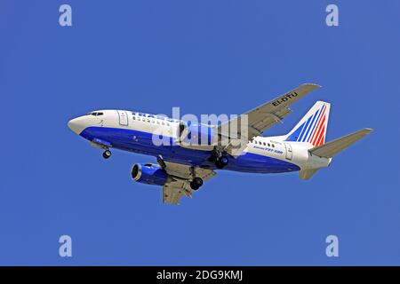 Boeing 737-500 der Transair Foto Stock